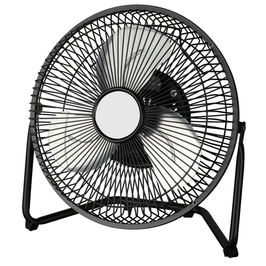 Cool Works 9" Black High Velocity Metal Fan With 3 Speed Settings-F-4092