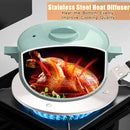 Plaque de diffusion de chaleur en acier inoxydable BOMCAFE pour cuisinière à gaz, plaque d'adaptation à induction 7,9"