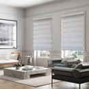 ITY CDNW-1 27 Olivia Stone Cordless Polyester Zebra Day-Night Blind 27"x84" in White
