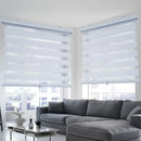 ITY CDNW-1 27 Olivia Stone Cordless Polyester Zebra Day-Night Blind 27"x84" in White