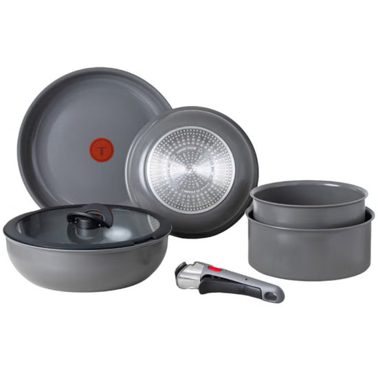 T-FAL P2019052 Ingenio Ceramic Cookware Set with Detachable Handle 7 PC - Blemished package with full warranty