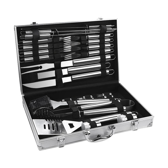 26PCS BBQ Tools Stainless Steel Barbecue Utensil Set with Storage Case