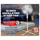 Impress Oscillating Stand Fan 16-inch White -IM-726W