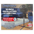 Impress Oscillating Stand Fan 16-inch Black -IM-727B