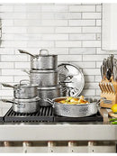 Cuisinart Five Ply 12-Piece Stainless Steel Hand-Hammered Cookware Set- HFP12SSC