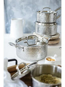 Cuisinart Five Ply 12-Piece Stainless Steel Hand-Hammered Cookware Set- HFP12SSC