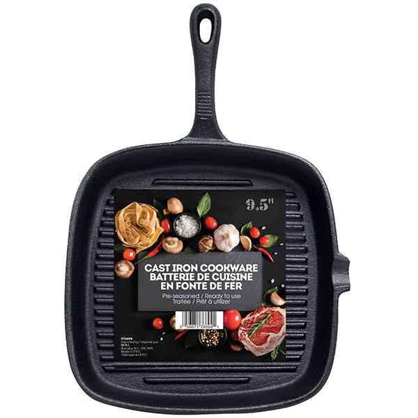 GOURMET TOOLS UTENSILS Cast Iron Grill Pan Square-76694