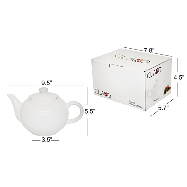 Tetera de porcelana blanca CLARO 1L-78587 