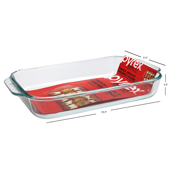 PYREX Baking Glass Dish Oblong Basics 2QT/1.9L