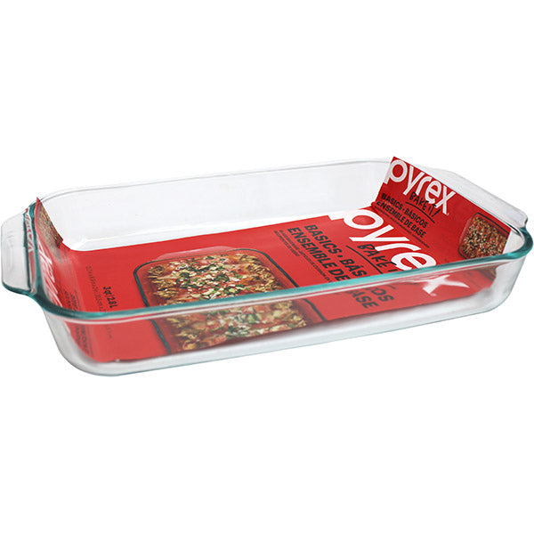 PYREX Baking Glass Dish Oblong Basics 3QT/2.8L