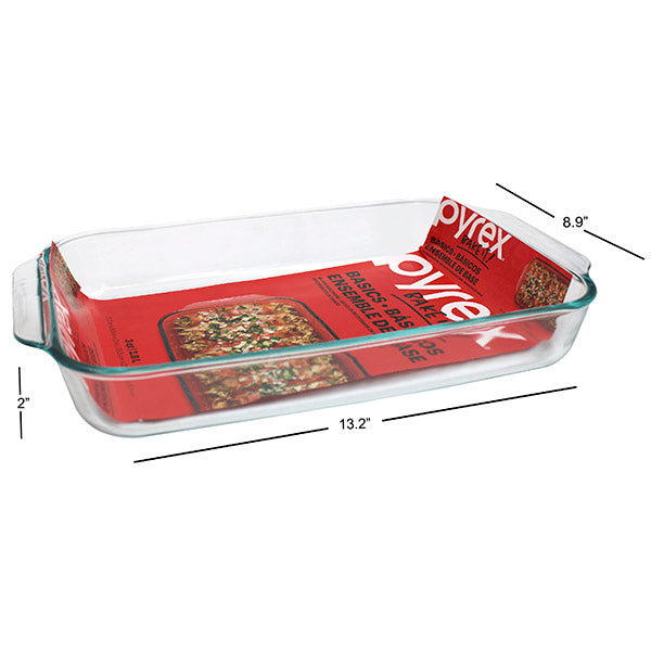 PYREX Baking Glass Dish Oblong Basics 3QT/2.8L