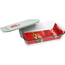 Recipiente para horno de vidrio PYREX rectangular, profundo, con tapa, 5 cuartos de galón/4,7 l