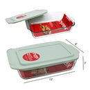 Recipiente para horno de vidrio PYREX rectangular, profundo, con tapa, 5 cuartos de galón/4,7 l