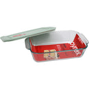 Recipiente para horno de vidrio PYREX rectangular, profundo, con tapa, 3,1 cuartos de galón/3 l