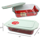 Recipiente para horno de vidrio PYREX rectangular, profundo, con tapa, 3,1 cuartos de galón/3 l