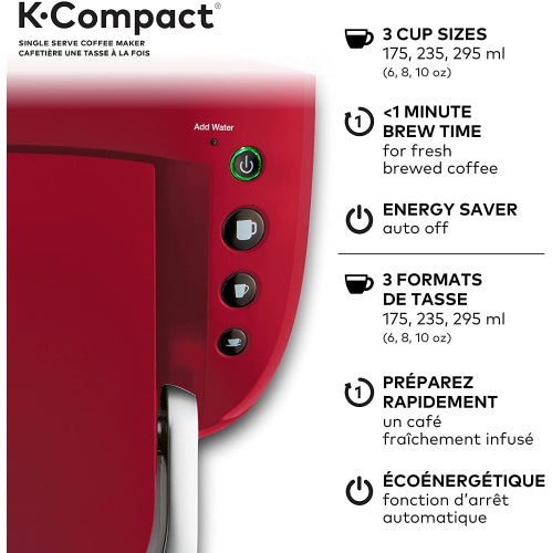 Cafetera monodosis K-Compact de KEURIG para cápsulas K-Cup