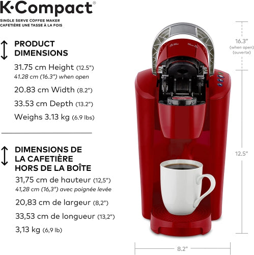 Cafetera monodosis K-Compact de KEURIG para cápsulas K-Cup