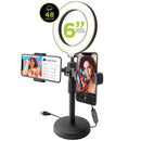 Anneau lumineux LED BOOST 6" avec 2 supports de téléphone - BRL131