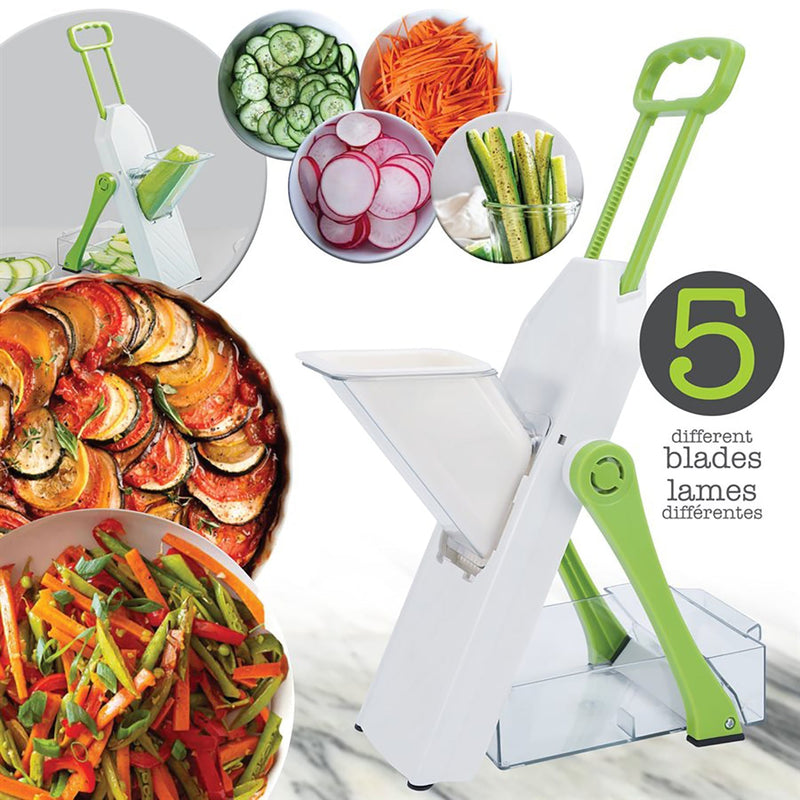 HAUZ - Safe-Slice Adjustable Mandoline Chopper with 5 Different Blades-AMC756