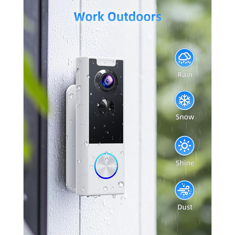 XTU Doorbell Camera Wireless 2K Video White - J10