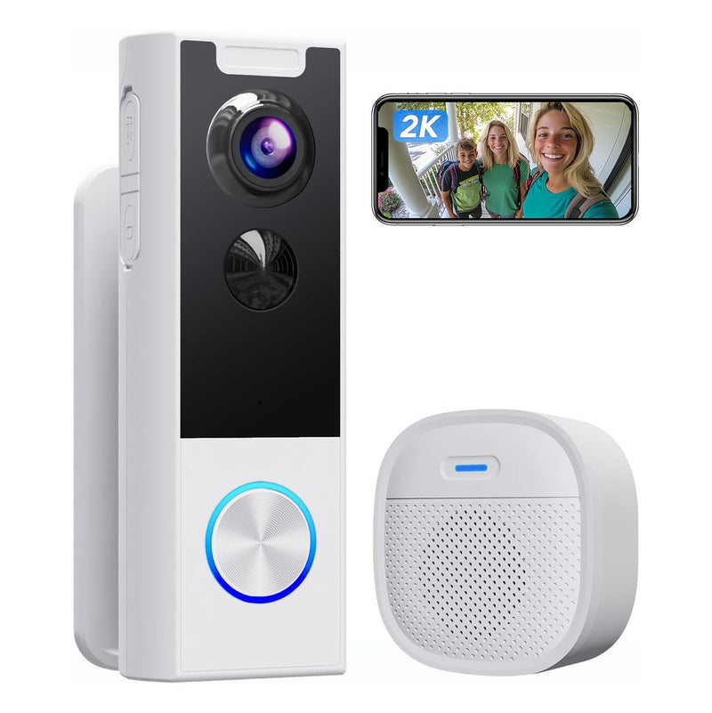 XTU Doorbell Camera Wireless 2K Video White - J10