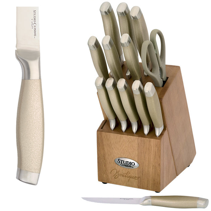 STUDIO CUISINE 14 Piece Stainless Steel Knife Block Set-71820