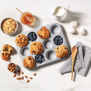 STARFRIT The Rock WAVE PRO 34846 12PC Muffin Tray 13.8" x 10.5" Carbon Steel