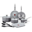 T-FAL 2100139937 Fresh Gourmet Recycled Ceramic Non Stick Cookware Set 12 PC Gray