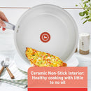 T-FAL 2100139937 Fresh Gourmet Recycled Ceramic Non Stick Cookware Set 12 PC Gray