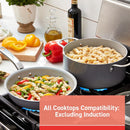T-FAL 2100139937 Fresh Gourmet Recycled Ceramic Non Stick Cookware Set 12 PC Gray