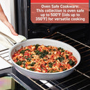 T-FAL 2100139937 Fresh Gourmet Recycled Ceramic Non Stick Cookware Set 12 PC Gray