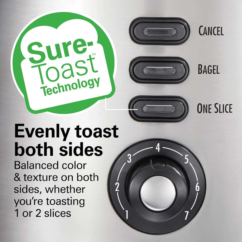 HAMILTON BEACH 2 Slice Toaster with Sure-Toast™ Technology Stainless Steel - 22220