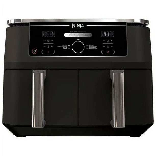 NINJA Foodi 4-in-1 Dual Zone Air Fryer - 9.46kg/10Qt, Black,Factory serviced with Home Essentials warranty -DZ300C