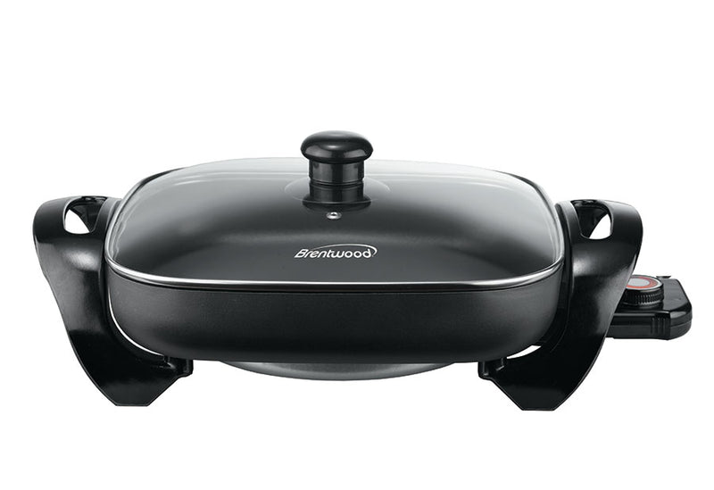 Brentwood SK-65 12-Inch Non-Stick Electric Skillet with Glass Lid, Black