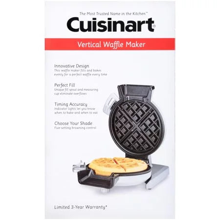 CUISINART  Vertical Waffle Maker Silver Blemished package with full warranty -WAF-V100