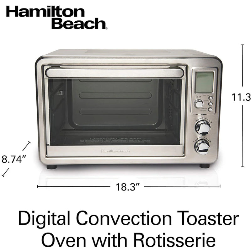 HAMILTON BEACH 31190C Stainless Steel Digital & Convection Toaster Oven