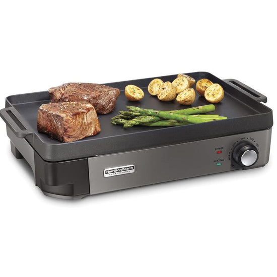 HAMILTON BEACH PROFESSIONAL 38560 Iron Indoor Electric Grill & Griddle - Factory serviced with Home Essentials warranty