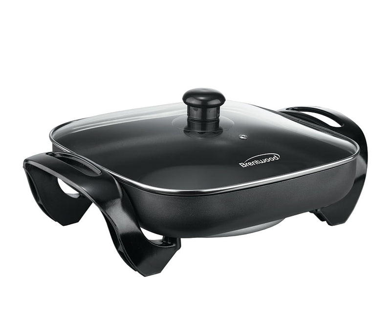 Brentwood SK-65 12-Inch Non-Stick Electric Skillet with Glass Lid, Black