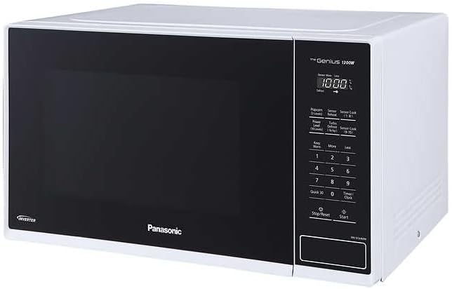 Four à micro-ondes Panasonic de 1,3 pi3 et 1 200 W avec technologie Inverter, cuisson par capteur Genius, remis à neuf avec garantie Home Essentials - NNSC64MW 