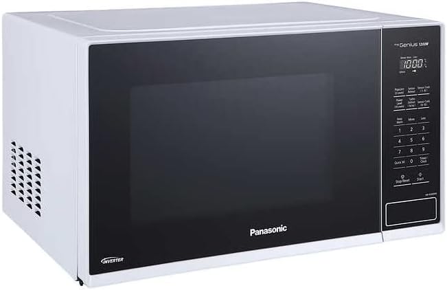 Horno microondas Panasonic con tecnología Inverter de 1,3 pies cúbicos y 1200 W, cocción con sensor Genius, reacondicionado con garantía Home Essentials - NNSC64MW 