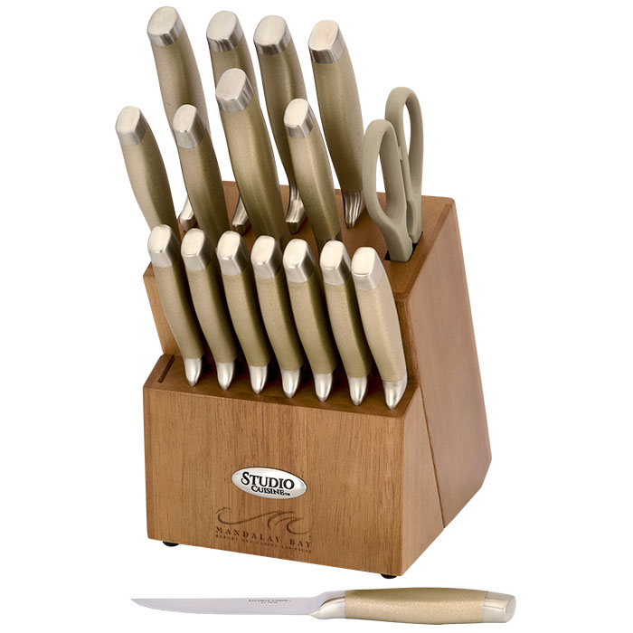 STUDIO CUISINE 18 Piece Stainless Steel Knife Block Set-71821