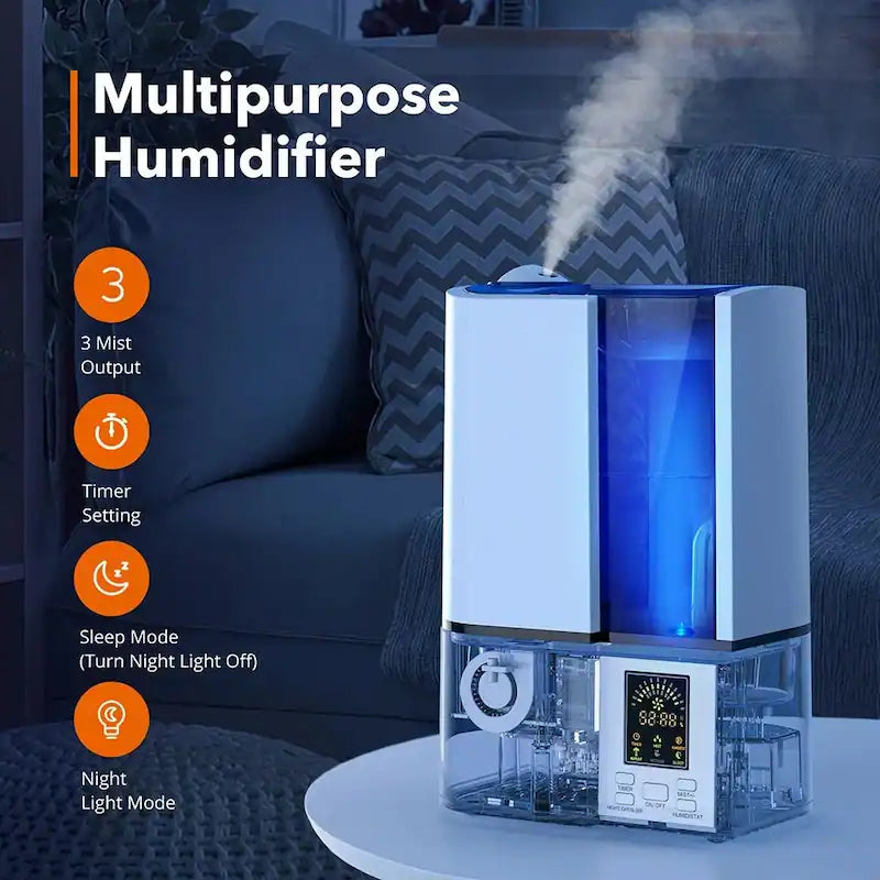 TAOTRINCS Cool Mist Humidifier, LED Display, 4L/1.06 Gallon Large Capacity-TT-AH001