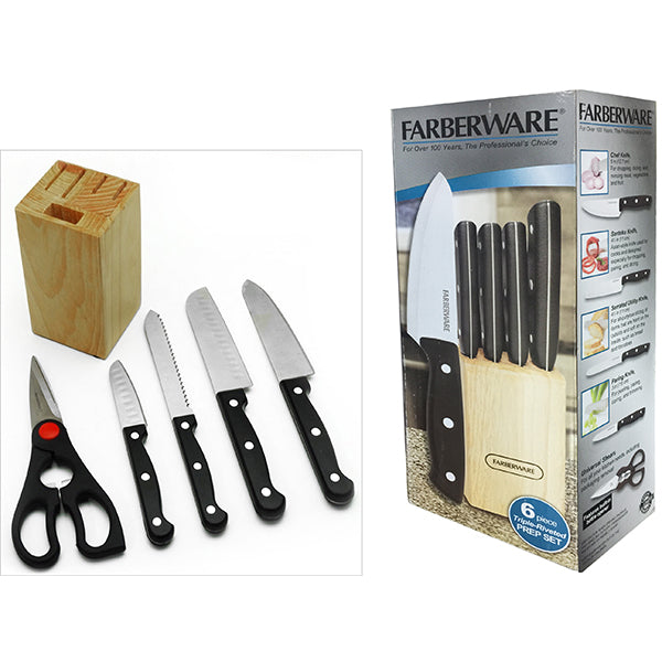 FARBERWARE 6 Piece Knife Block w/Scissor -5089582