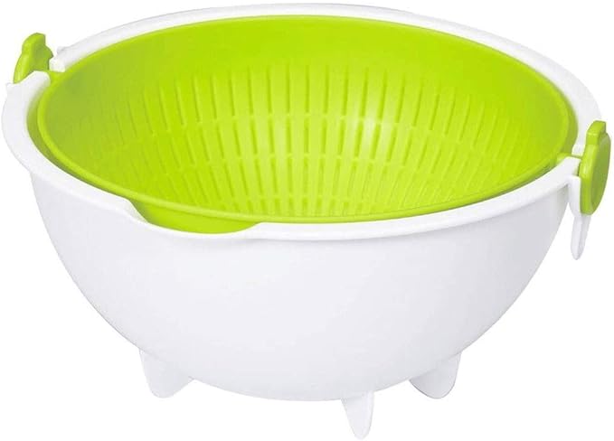 Kokubo Vegetable Fruit Rice Spin Wheel Colander L (Green)-‎KK-308