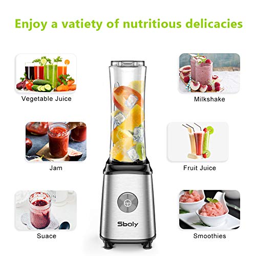 Sboly Single Serve Blender,Personal Blender with 2 Tritan BPA-Free 20Oz Blender Cups