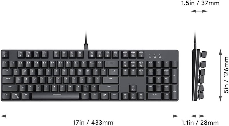 AUKEY Mechanical Keyboard 104key with Gaming Software-KMG12