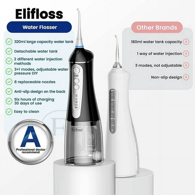 Elifloss Cordless Rechargeable Water Dental Flosser Oral Irrigator-FL-V35