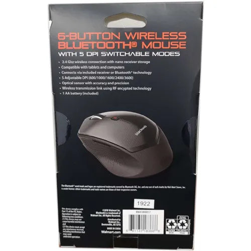 Blackweb 6-Button Bluetooth & Wireless Mouse -BWA18HO017