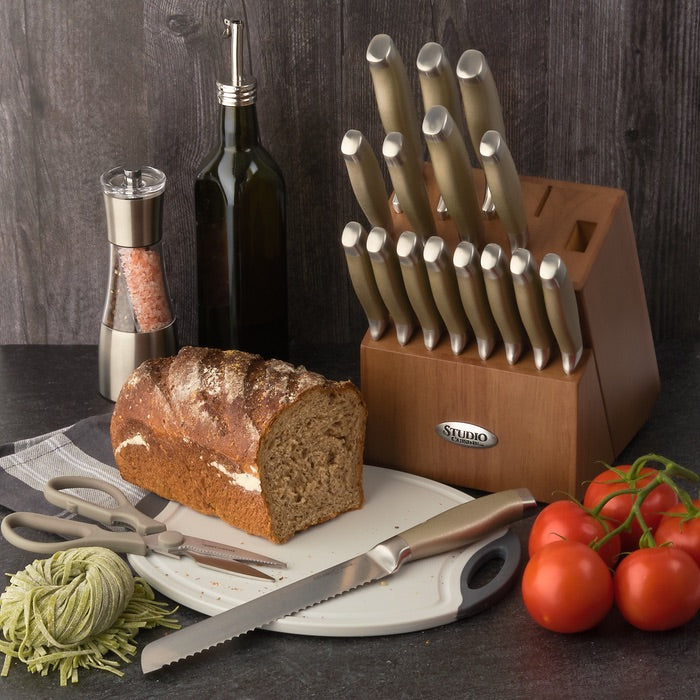 STUDIO CUISINE 18 Piece Stainless Steel Knife Block Set-71821