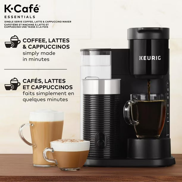 Machine à café latte et cappuccino à portion individuelle KEURIG K-Cafe Essentials K85, emballage défectueux avec garantie complète